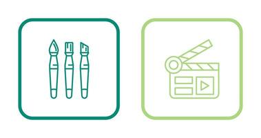 Brushes and Clapper Board Icon vector
