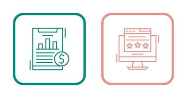 Financial Analytics and Webpage Icon vector