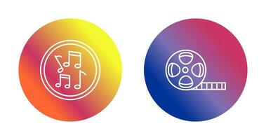Musical Notes AND Film Reel Icon vector