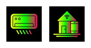 Air Conditioner and Home Automation Icon vector