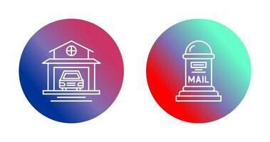 Garage and Mail Box Icon vector