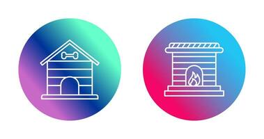 Dog House and Fireplace Icon vector