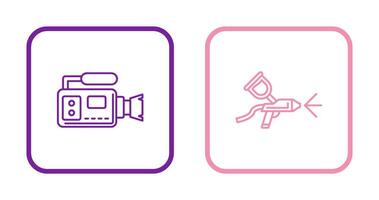 Airbrush and Video Camera Icon vector