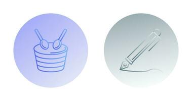 Drum and Pen Icon vector