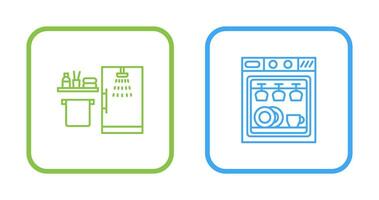 Shower and Dishwasher Icon vector