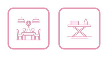 Iron Board and Table Icon vector