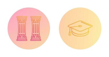 Column and Mortarboard Icon vector