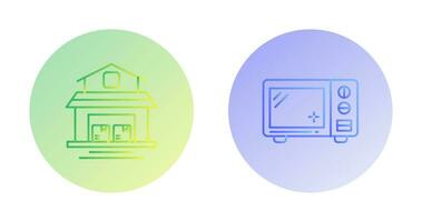 Warehouse and Microwave Icon vector