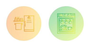 Shower and Dishwasher Icon vector