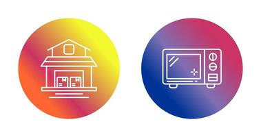 Warehouse and Microwave Icon vector