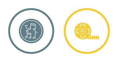 Musical Notes AND Film Reel Icon vector