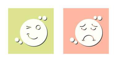 Wink and Sad Icon vector