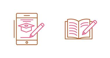 Online Course and Write Icon vector