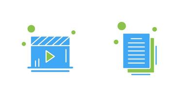 Video Player and Document Icon vector