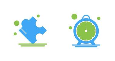 Puzzle and Stop Watch Icon vector