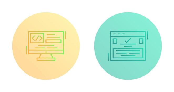 codificación y completar icono vector