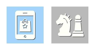 Online Shopping and Chess Piece Icon vector