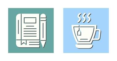 Tea and Diary Icon vector