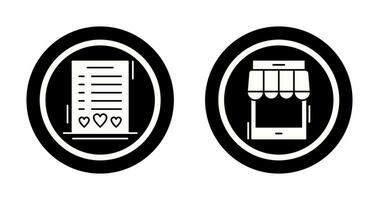 Wishlist and Online Shop Icon vector