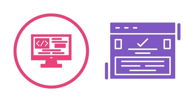 Coding and Complete Icon vector