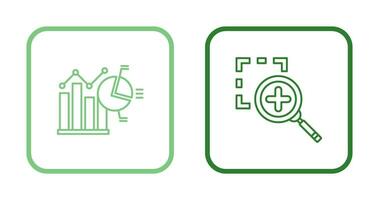 Bar Chat and Zoom In Icon vector