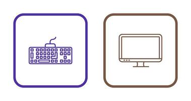 Keyboard and LCD Icon vector