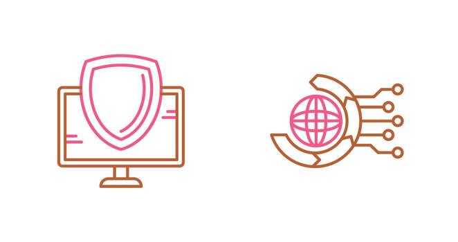 Shield and Internet Icon vector