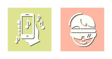 Smartphone and virtual Reality Glasses Icon vector