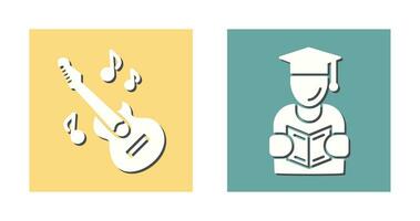 Learning and Guitar Icon vector