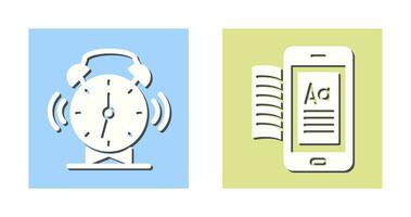 Alarm Clock and Ebook Icon vector