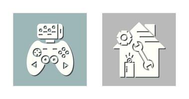 Game Controller and home repair Icon vector