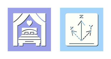 Bed and Axis Icon vector