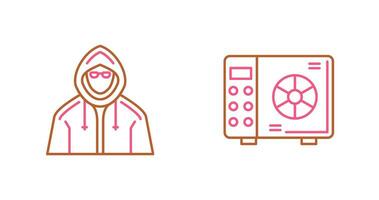 Safe Box and  Hacker Icon vector