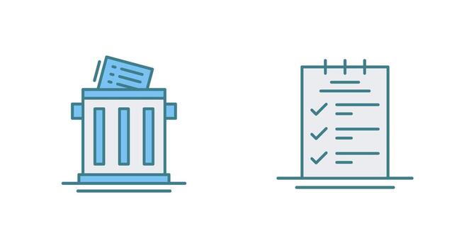 Trash List and Booking CheckList Icon vector