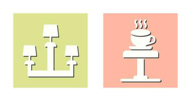 Lamp and Coffee Table Icon vector