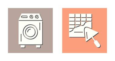 Washing Machine and Plastering Icon vector