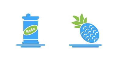 Soda Can and Pineapple Icon vector