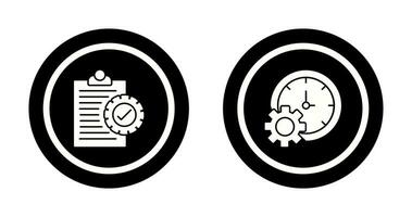 Check List and Time Setting Icon vector