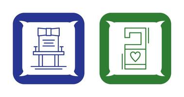 Chair and Door Knob Sign Icon vector