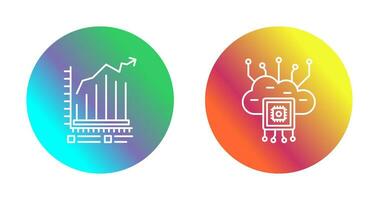 Bar Chart and Cloud Computing Icon vector