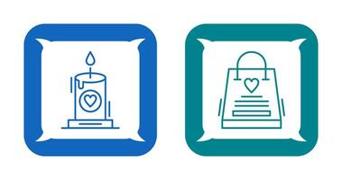 Candle and Gift Bag Icon vector