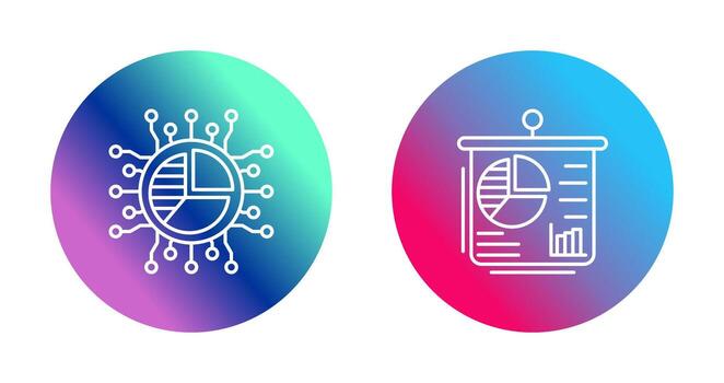 Pie Chart and Presentation Icon vector