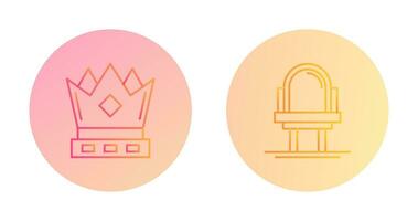 Crown and Mirror Icon vector