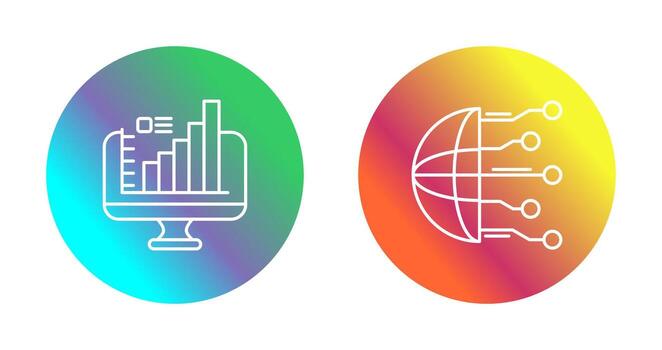 Monitor and Network Icon vector