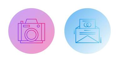 Photo Camera and Invitation Card Icon vector