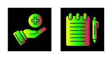 Care and Notepad Icon vector