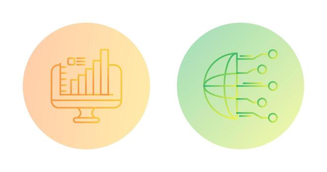 Monitor and Network Icon vector