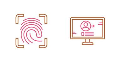 Log and Finger Print Icon vector
