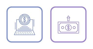 Pie Chart and Money Up Icon vector