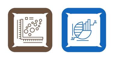 Plot and Pie Chart Icon vector